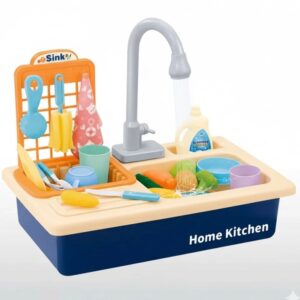 kids play sink with running water – kitchen toy set